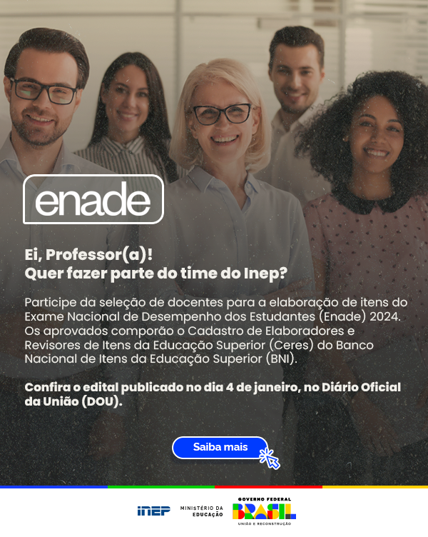 Inep divulga edital que seleciona docentes para elaborar e revisar